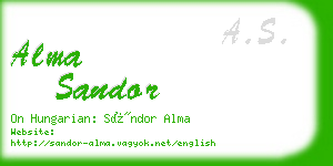 alma sandor business card